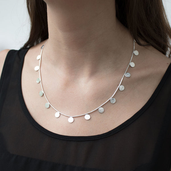 Paillette Disc & Bead Necklace