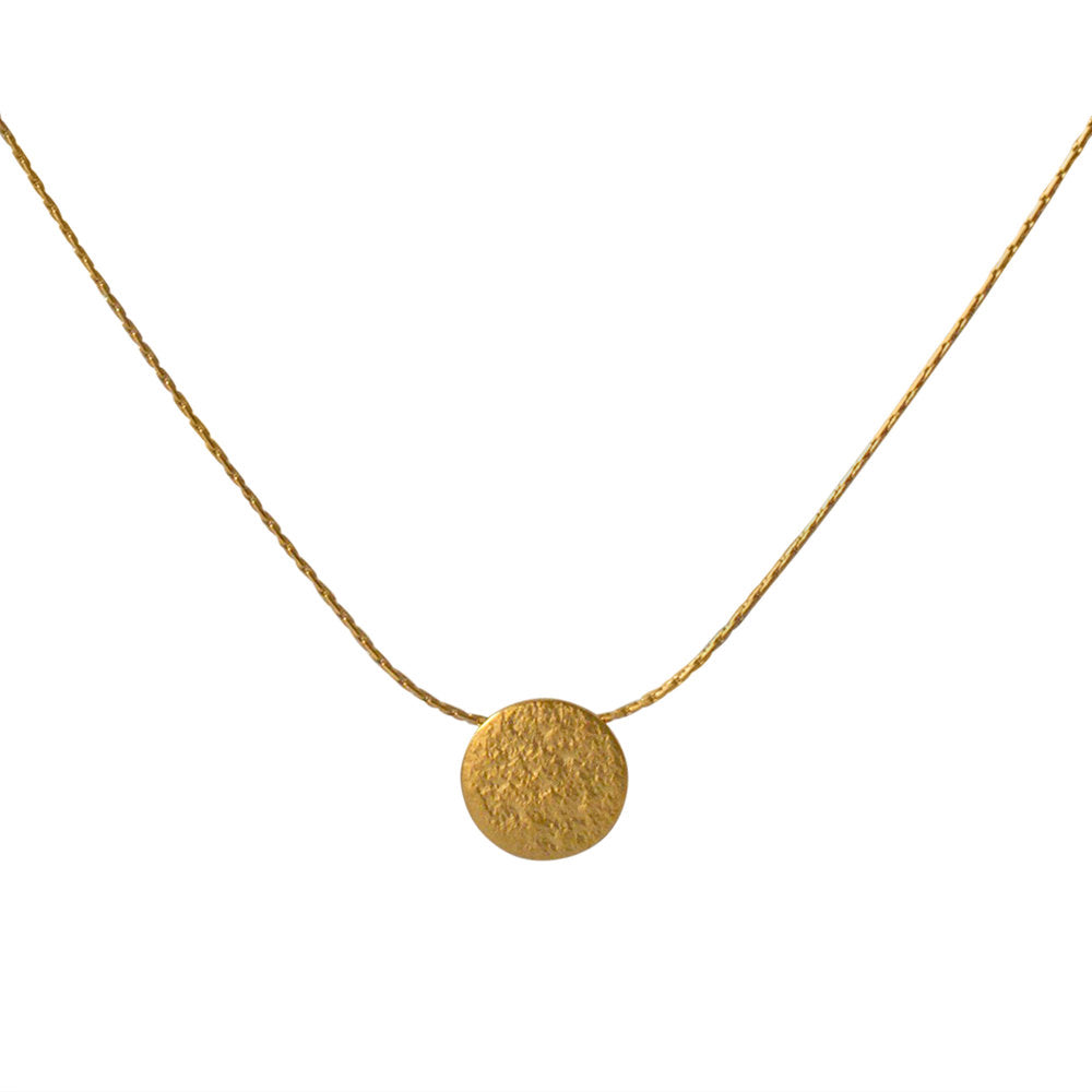 Gold Paillette Tiny Disc Pendant