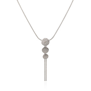 Silver Paillette Triple Disc Pendant