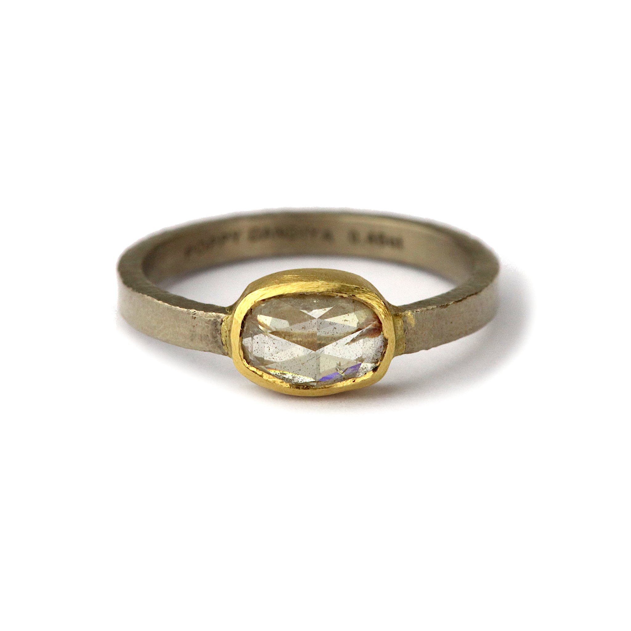 Mixed Gold Ring With Rose Cut Diamond