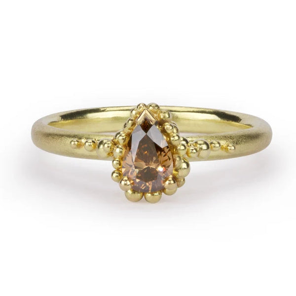 Champagne Pear Diamond Cluster Ring