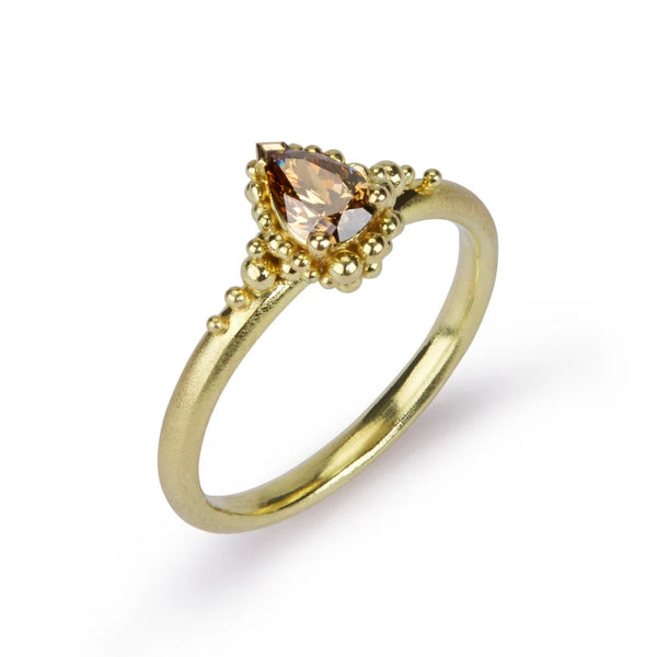 Champagne Pear Diamond Cluster Ring