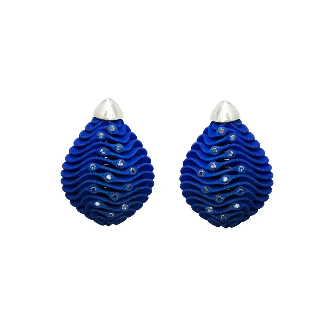 Sparkle Blue Petal Earrings