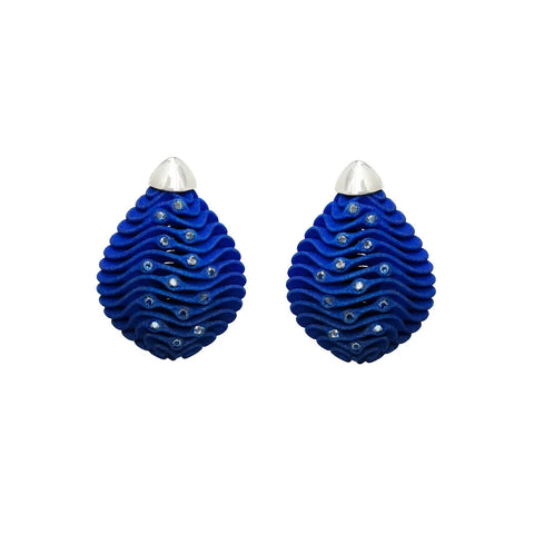 Sparkle Blue Petal Earrings
