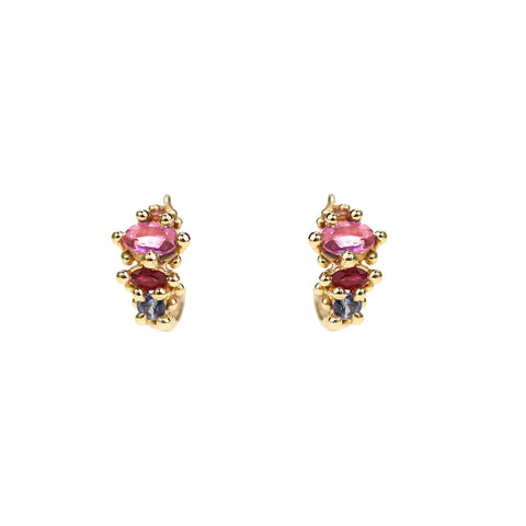 Sapphire And Ruby Harlequin Hoops