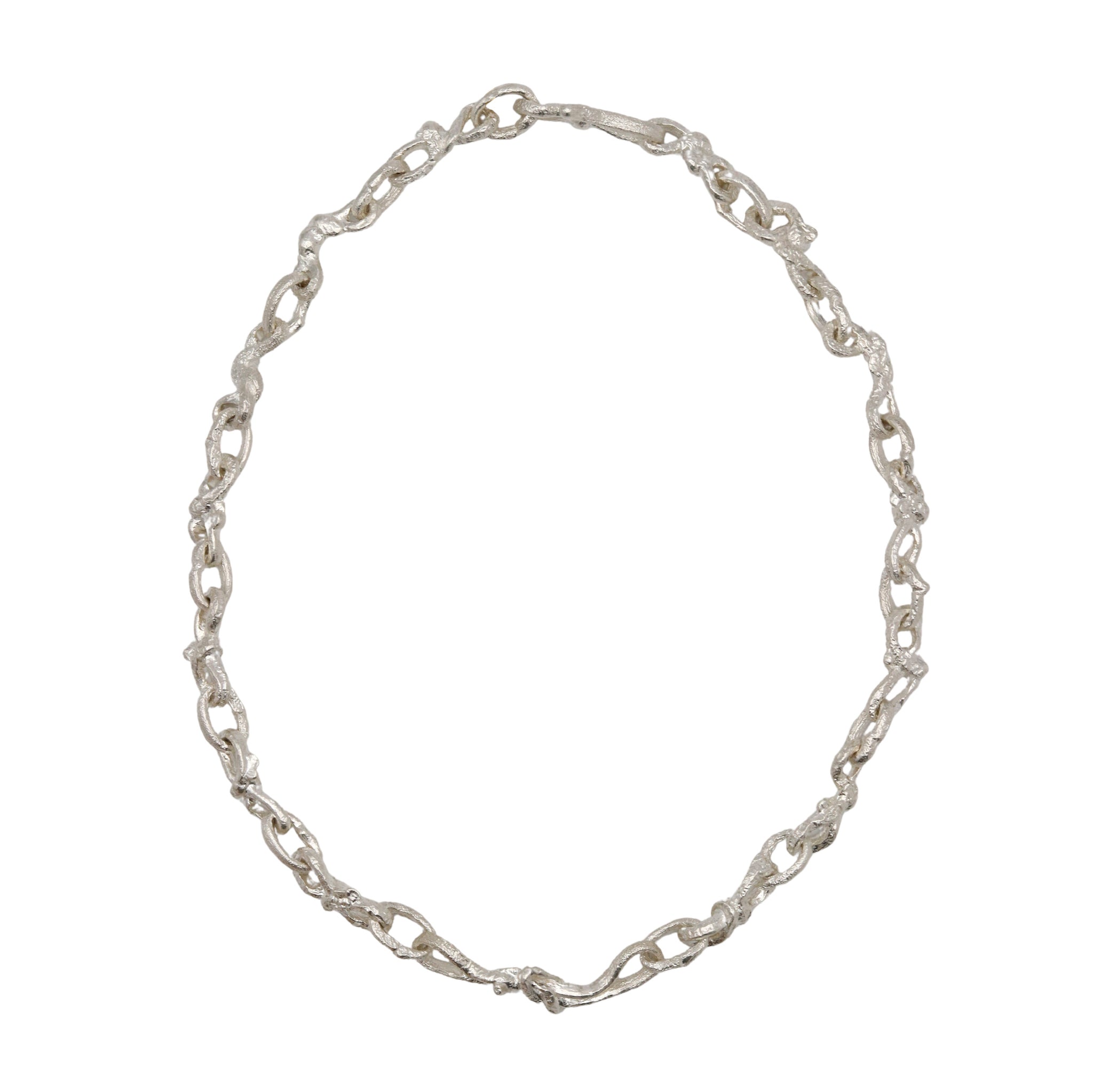 Molten Silver Knotted Chain Necklace