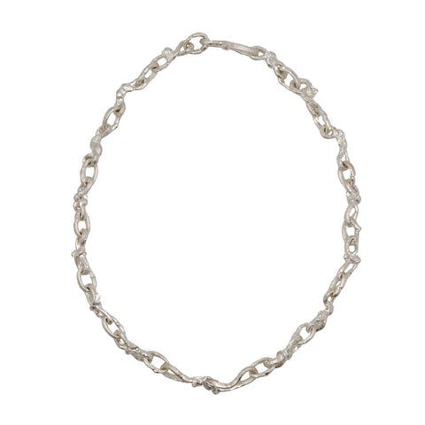 Molten Silver Knotted Chain Necklace