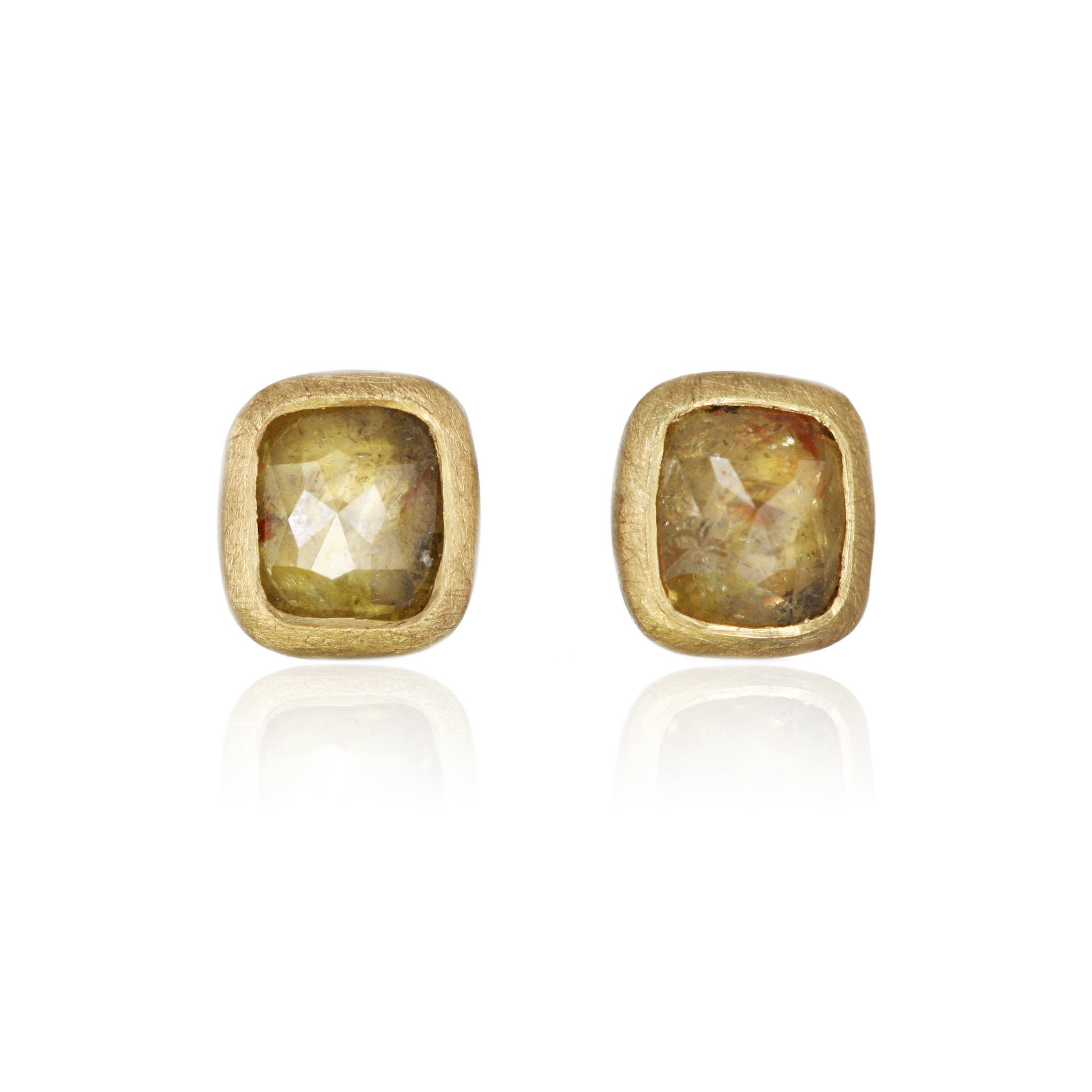 Rose Cut Yellow Diamond Sunshine Earrings