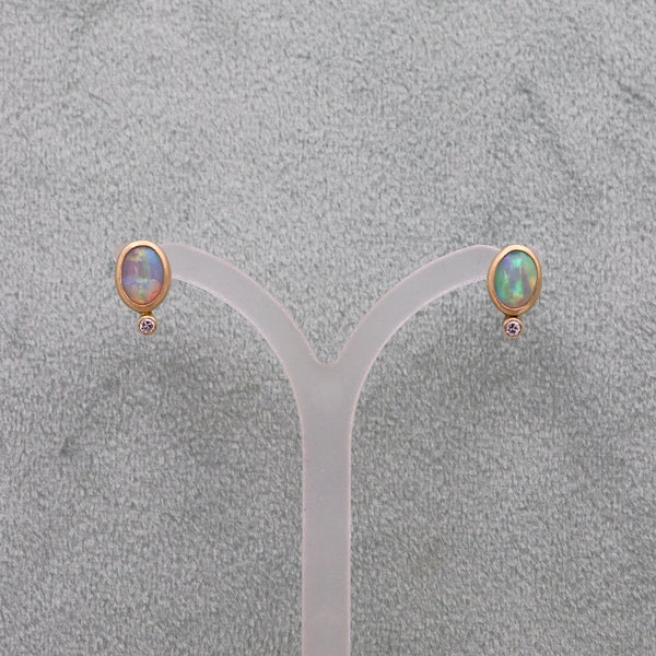 Opal And Diamond Speckle Earrings
