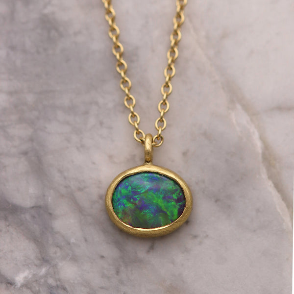 Oval Australian Opal Necklace