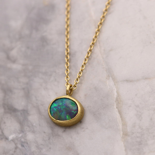 Oval Australian Opal Necklace