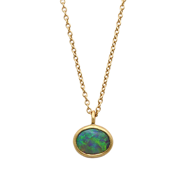 Oval Australian Opal Necklace