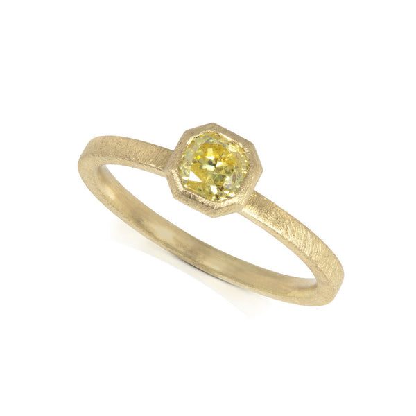 Yellow Radiant Cut Diamond Ring