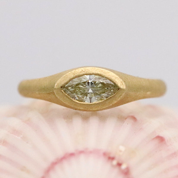 Lemon Yellow Diamond Signet Ring