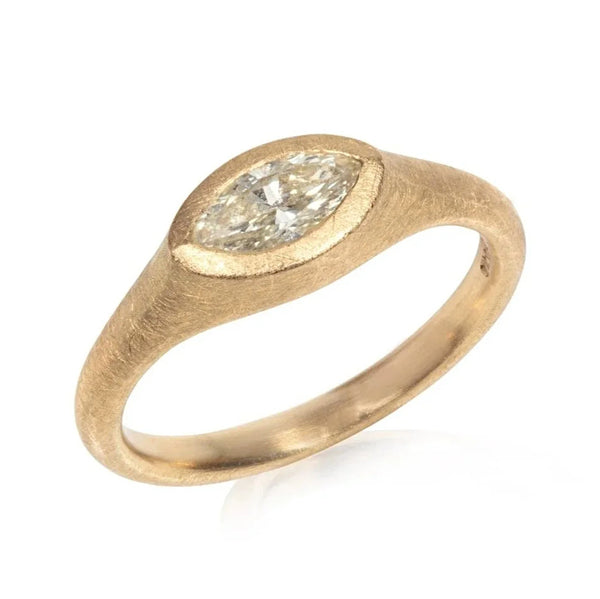 Lemon Yellow Diamond Signet Ring