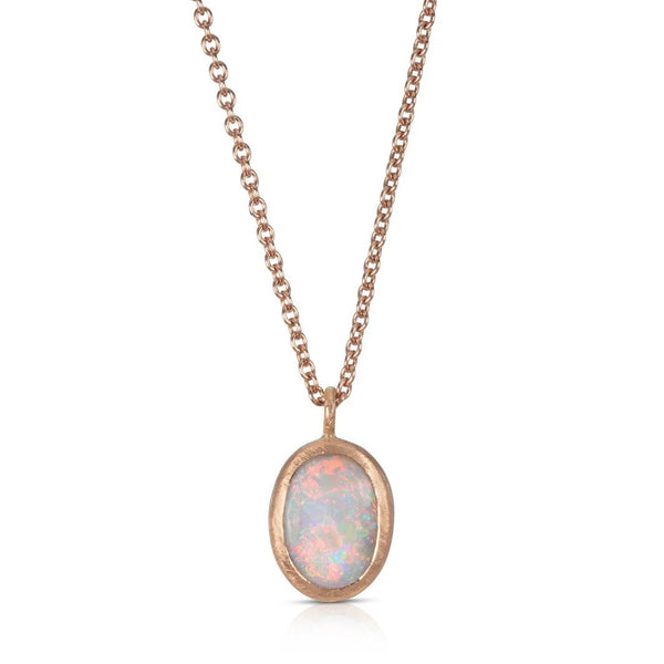 Pink Gold Opal Necklace