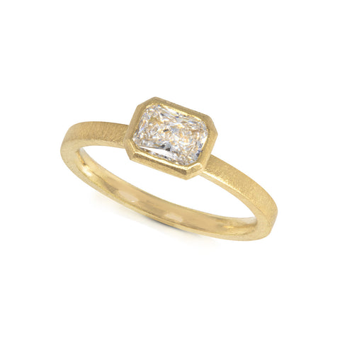 White Radiant Cut Diamond Ring