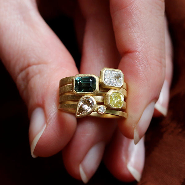 White Radiant Cut Diamond Ring