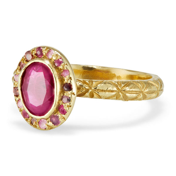 Ruby Halo Ring