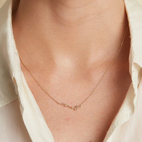 Diamond Encrusted Asymmetric Bar Necklace