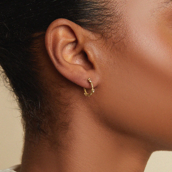 Diamond Encrusted Gold Hoops