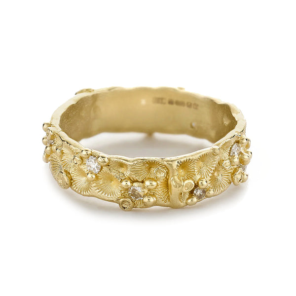 Encrusted Band With Barnacles And White Diamonds