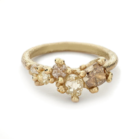 Champagne Diamond Tapering Cluster Ring