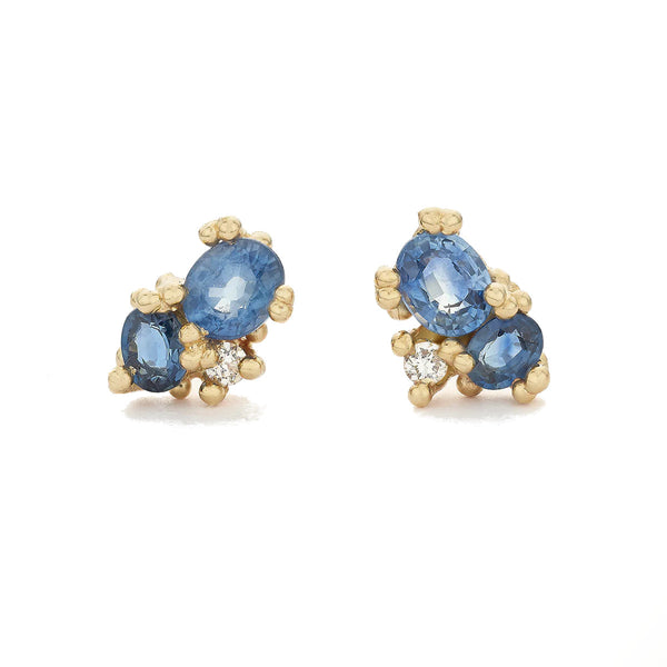 Sapphire and Diamond Granule Studs