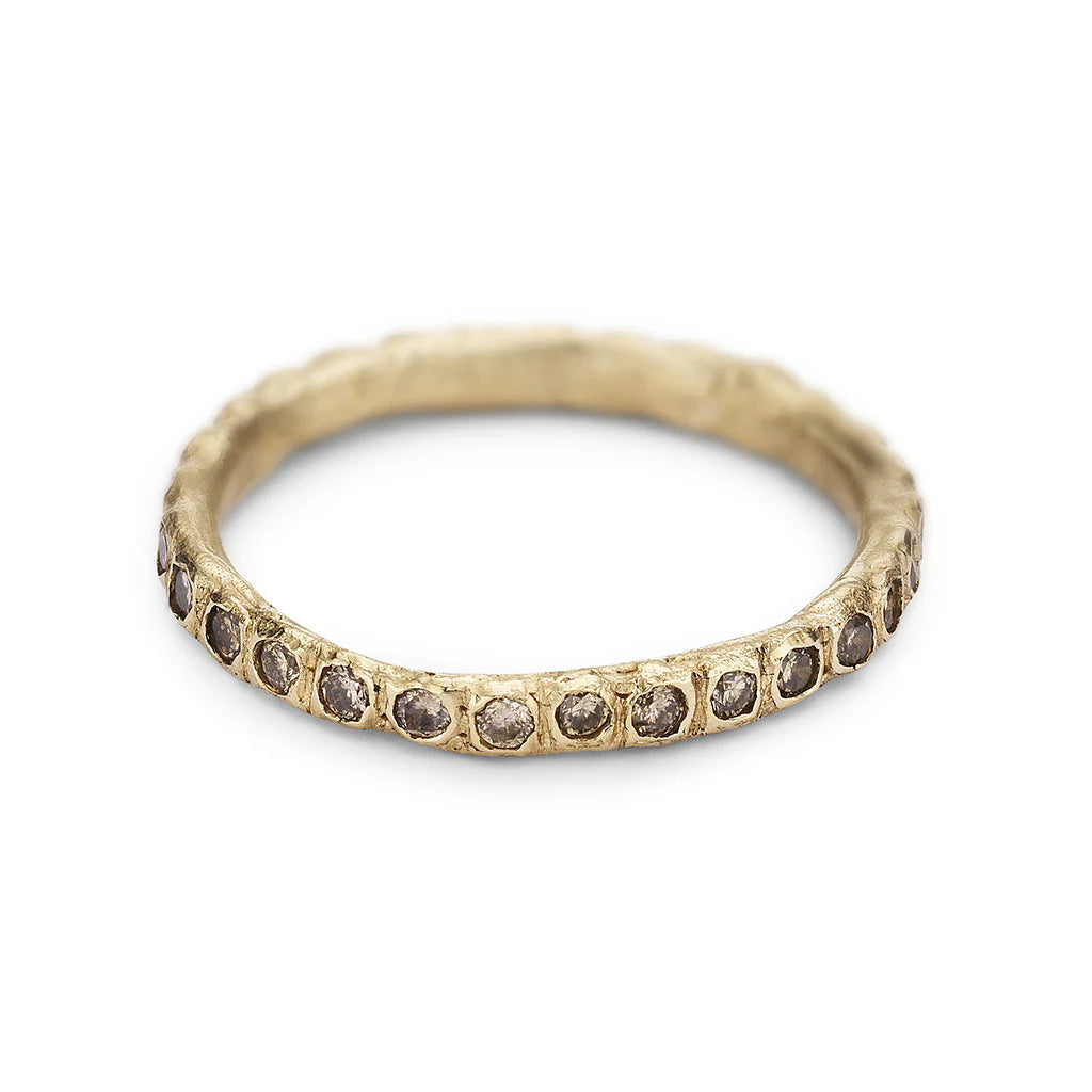 Champagne Diamond Beaded Eternity Band