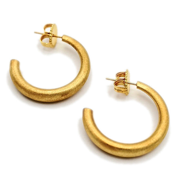 Golden Curved Hoop Earrings