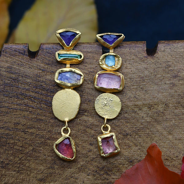 Molten Relics Pastel Tourmaline Drop Earrings