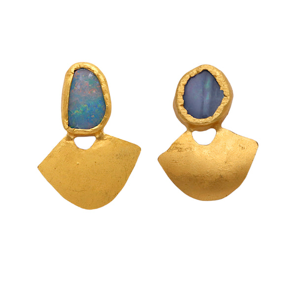 Golden Opal Fan Studs