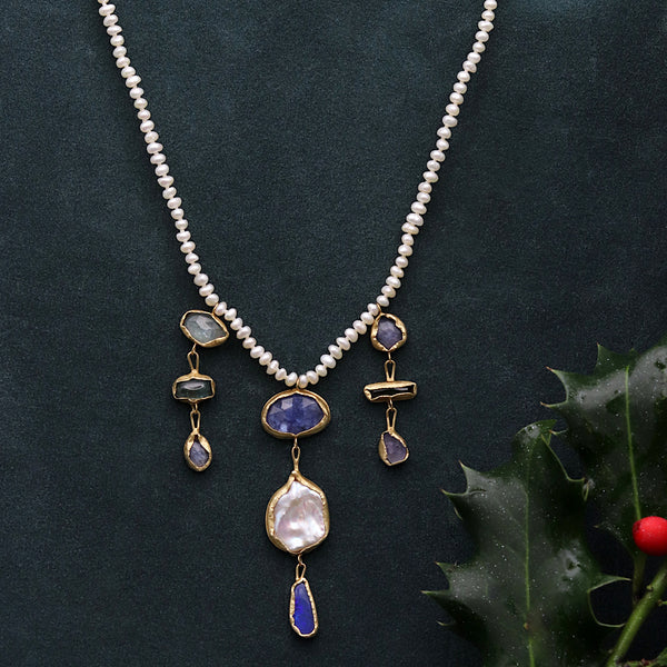 Pearl Triple Drop Necklace