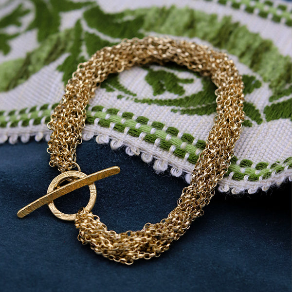 French Knitted Belcher Chain Bracelet
