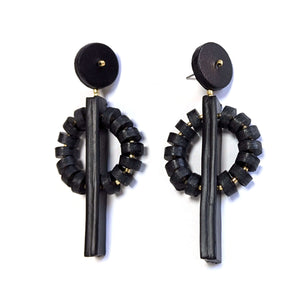 DUALITY Two Circles Leather Earrings by Ten Cloudy