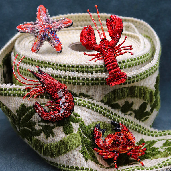 True Shrimp Brooch Pin