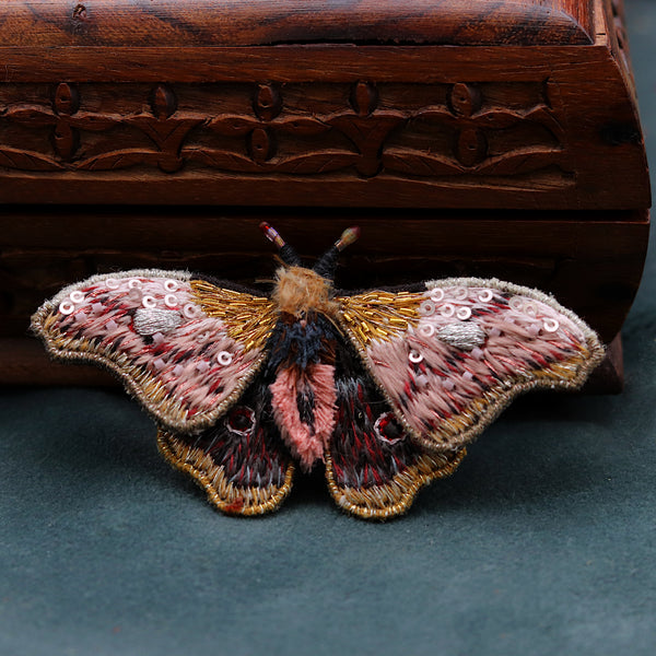 Emperor Moth Brooch