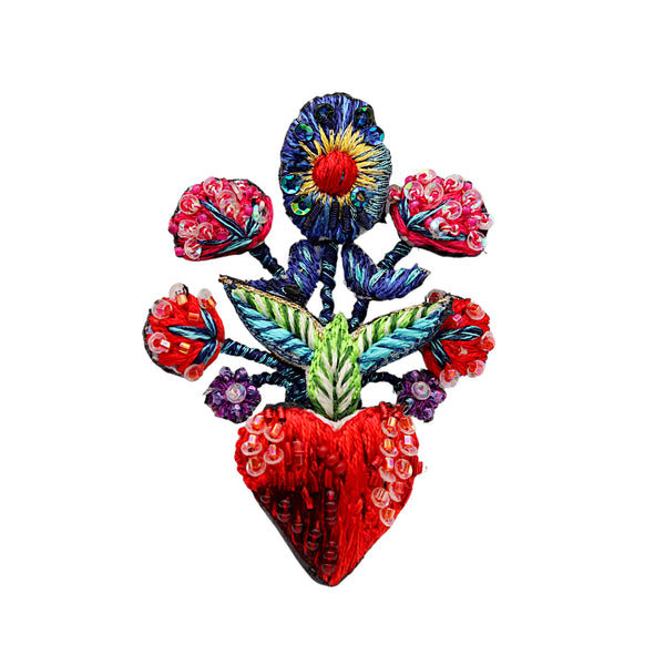 Frida's Flowers Heart Brooch