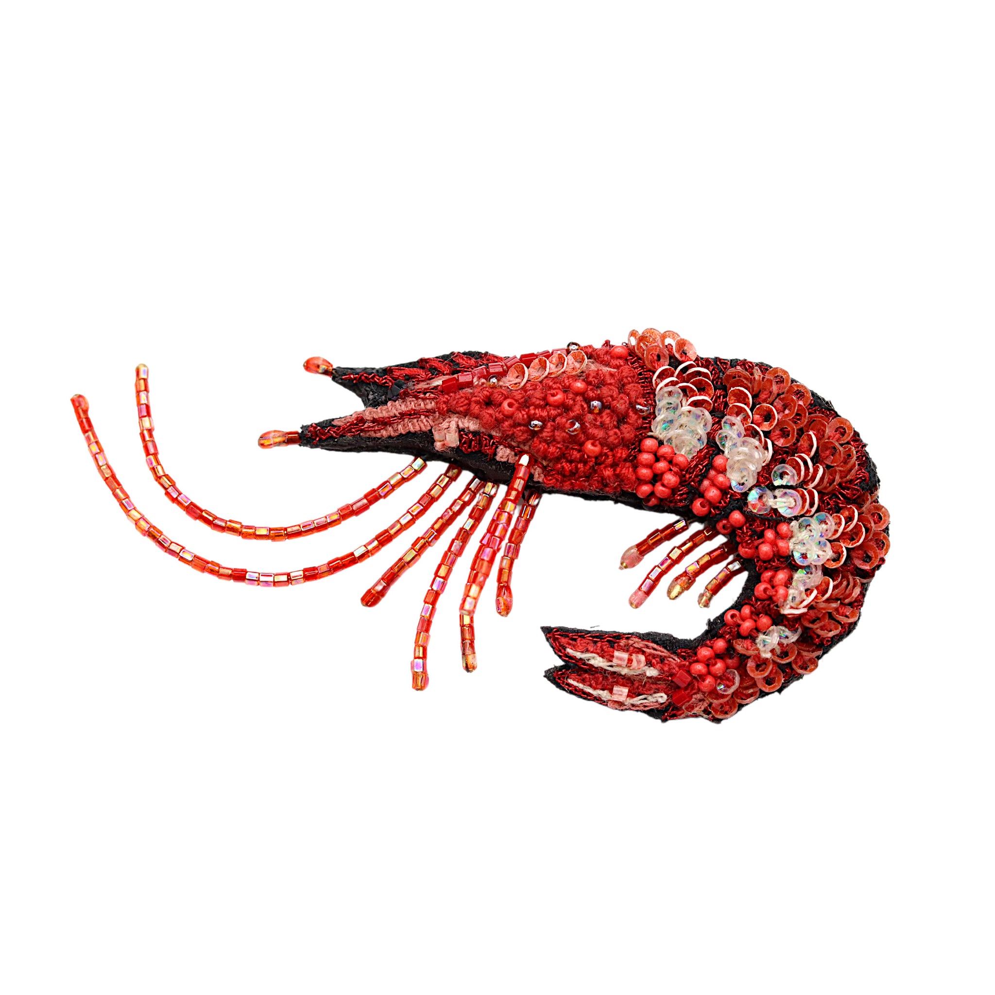 True Shrimp Brooch Pin