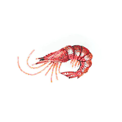 True Shrimp Brooch Pin