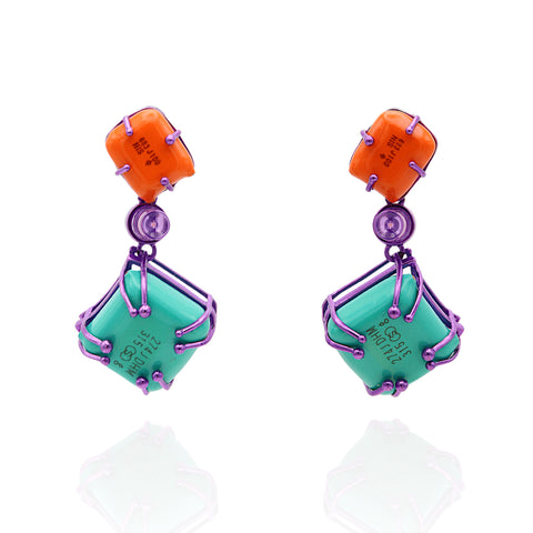 DUALITY Inflatable Purple Earrings by Xinyi Chen