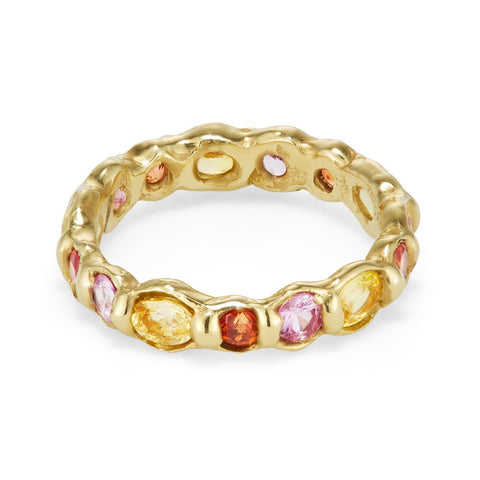Yellow Sapphire Scalloped Eternity Band