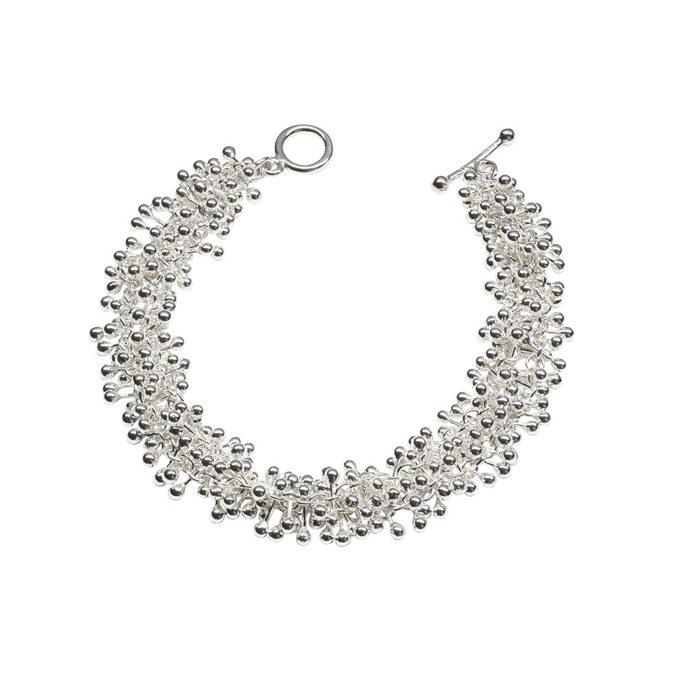 Silver Molecule Double Bracelet