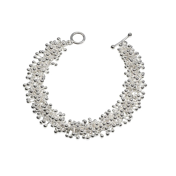 Silver Molecule Double Bracelet