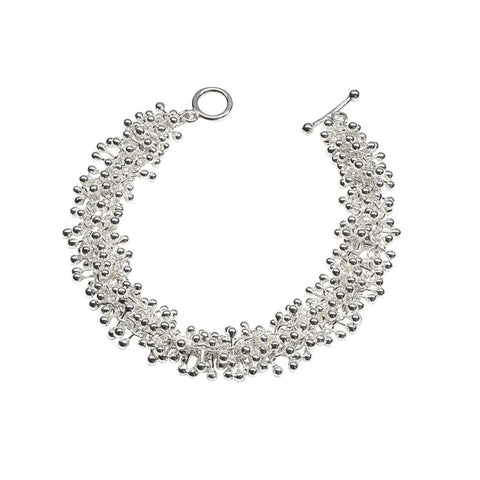 Silver Molecule Double Bracelet