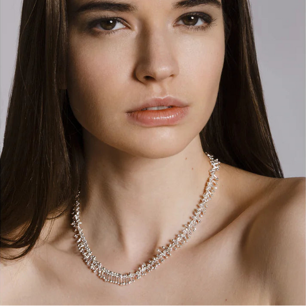 Silver Molecular Necklace