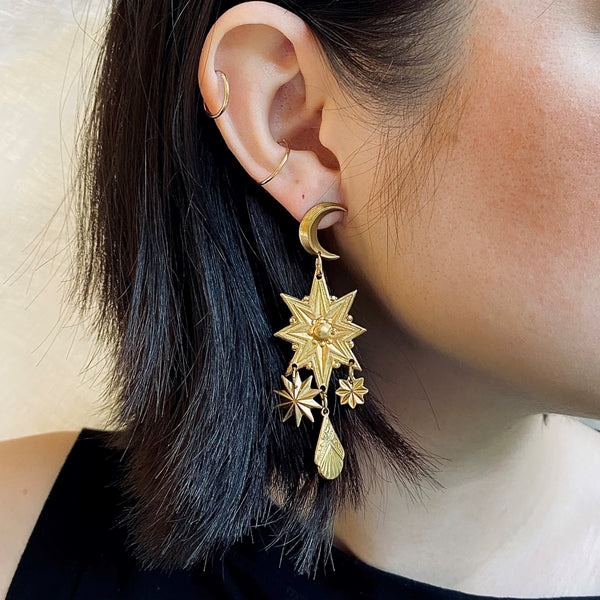 Astronomy Brass Earrings