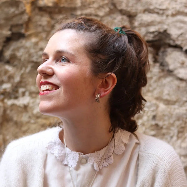 Basalt Texture Bronze Hoops