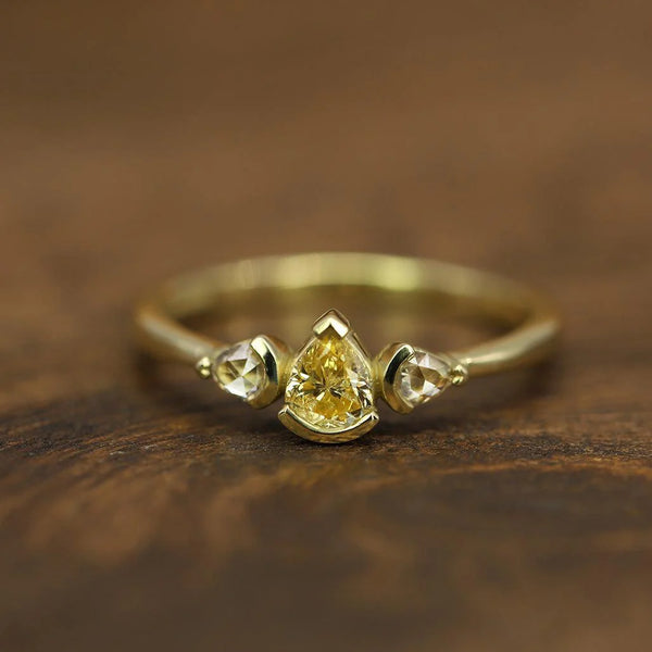 Sona Pear Diamond Ring