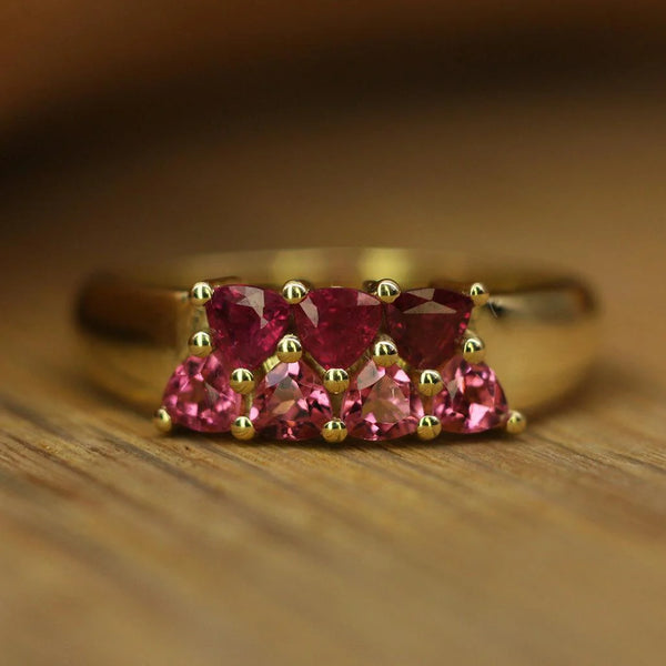 Trini Wide Pink Tourmaline Ruby Ring